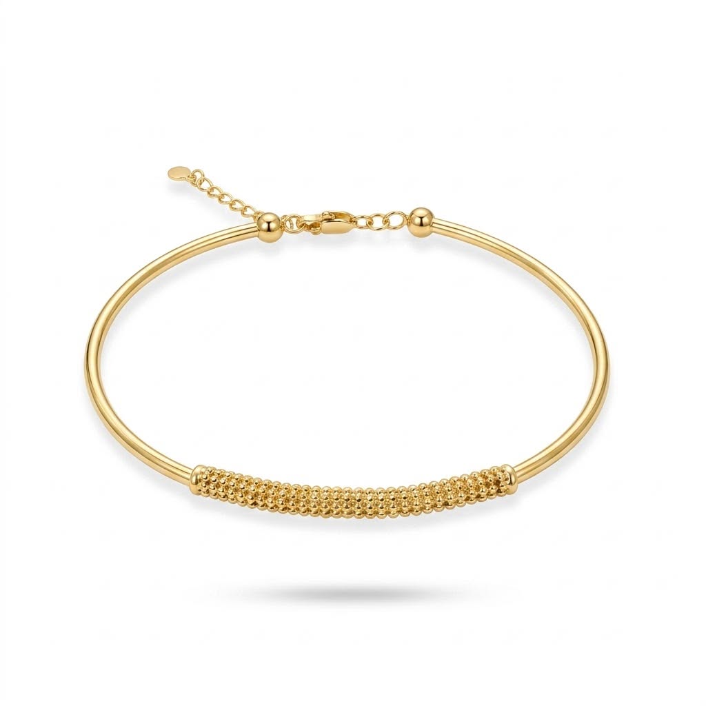 18k Gold String Spike Bangle - 18k Gold Bangle - Embellish Gold Jewelry & Diamond
