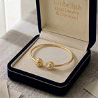 18k Gold Tri Color Beads Bangle - 18k Gold Bangle - Embellish Gold Jewelry & Diamond