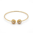 18k Gold Tri Color Beads Bangle - 18k Gold Bangle - Embellish Gold Jewelry & Diamond