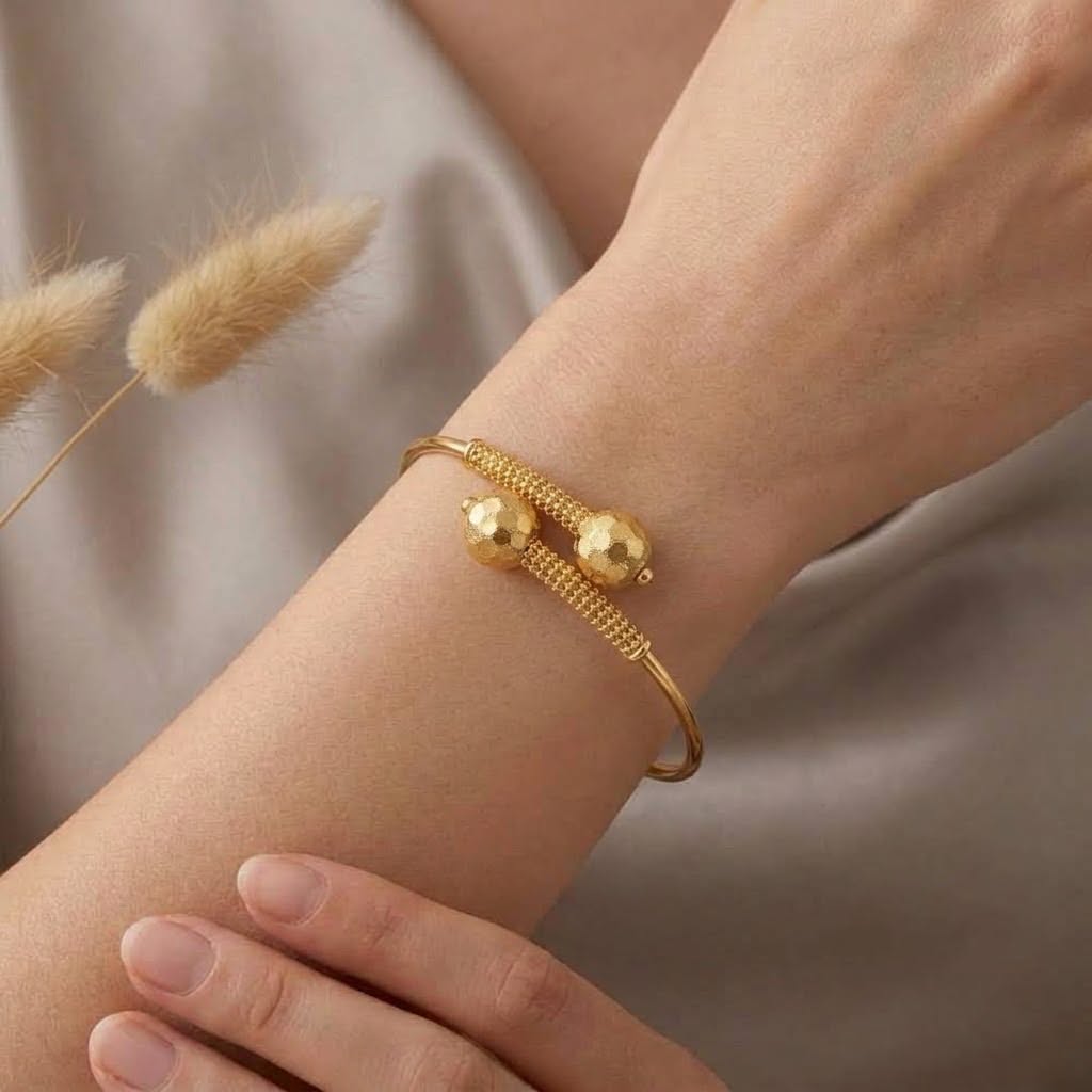 18k Gold Disco Ball Inspired Bangle - 18k Gold Bangle - Embellish Gold Jewelry & Diamond