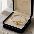 18k Gold Disco Ball Inspired Bangle - 18k Gold Bangle - Embellish Gold Jewelry & Diamond