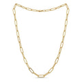 18K Real Gold Hollow Paper Clip Chain - 18k Gold Chain - Embellish Gold