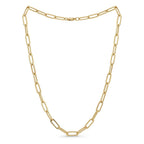 18K Real Gold Hollow Paper Clip Chain - 18k Gold Chain - Embellish Gold