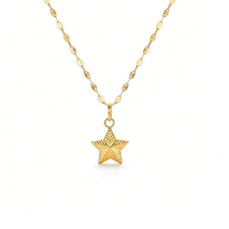 18K Real Gold Super Star Necklace And Earring Set - Jewelry Set - Embellish Gold