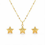 18K Real Gold Super Star Necklace And Earring Set - Best Seller - Embellish Gold