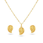 18K Real Gold Teardrop Cut Necklace And Earring Set - Best Seller - Embellish Gold
