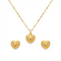 18K Real Gold Lined Heart Necklace And Earring Set - Best Seller - Embellish Gold