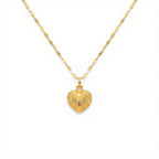 18K Real Gold Lined Heart Necklace And Earring Set - Best Seller - Embellish Gold