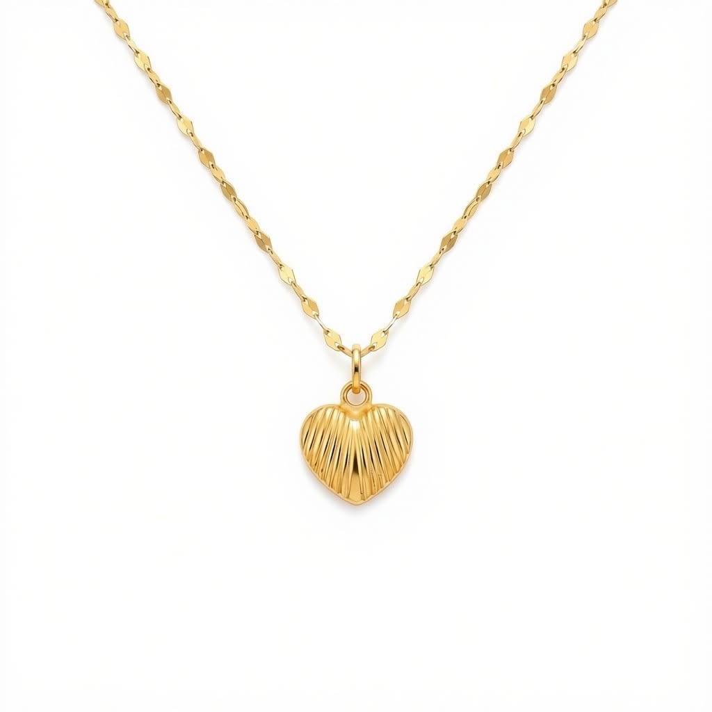 18K Real Gold Lined Heart Necklace And Earring Set - Best Seller - Embellish Gold