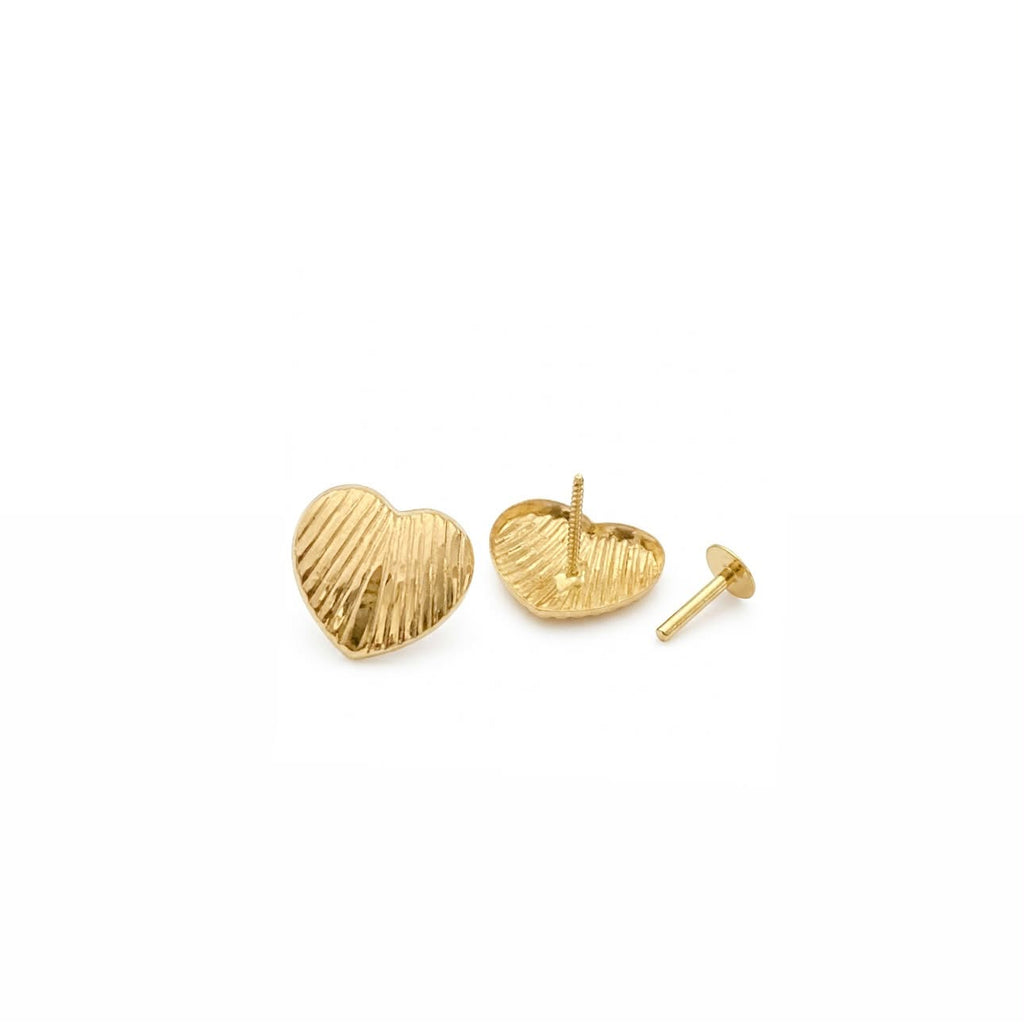 18K Real Gold Lined Heart Necklace And Earring Set - Best Seller - Embellish Gold