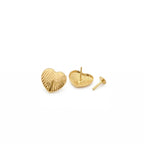 18K Real Gold Lined Heart Necklace And Earring Set - Best Seller - Embellish Gold