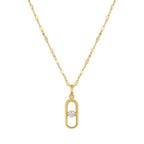 18K Real Gold Clip Stone Necklace And Earring Set - Gold Jewellery - Embellish Gold