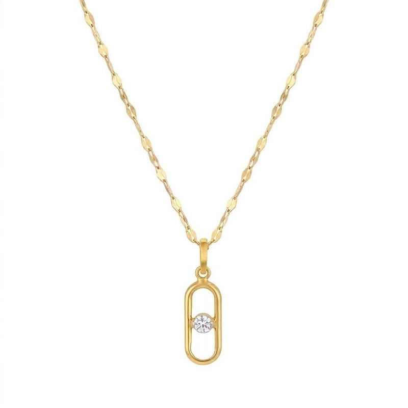 18K Real Gold Clip Stone Necklace And Earring Set - New Launch - Embellish Gold Jewelry & Diamond