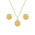 18K Real Gold CC Necklace And Earring Set - Festive Collection - Embellish Gold