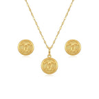 18K Real Gold CC Necklace And Earring Set - Festive Collection - Embellish Gold