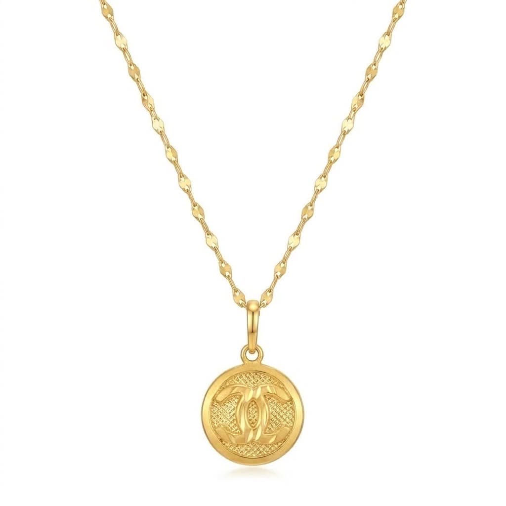 18K Real Gold CC Necklace And Earring Set - Festive Collection - Embellish Gold