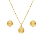 18K Real Gold Round Clove Necklace And Earring Set - Best Seller - Embellish Gold