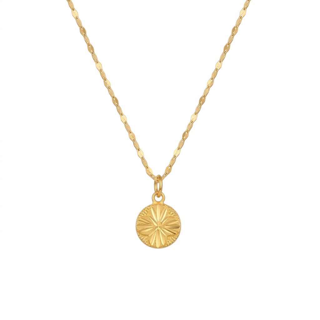 18K Real Gold Round Clove Necklace And Earring Set - Best Seller - Embellish Gold