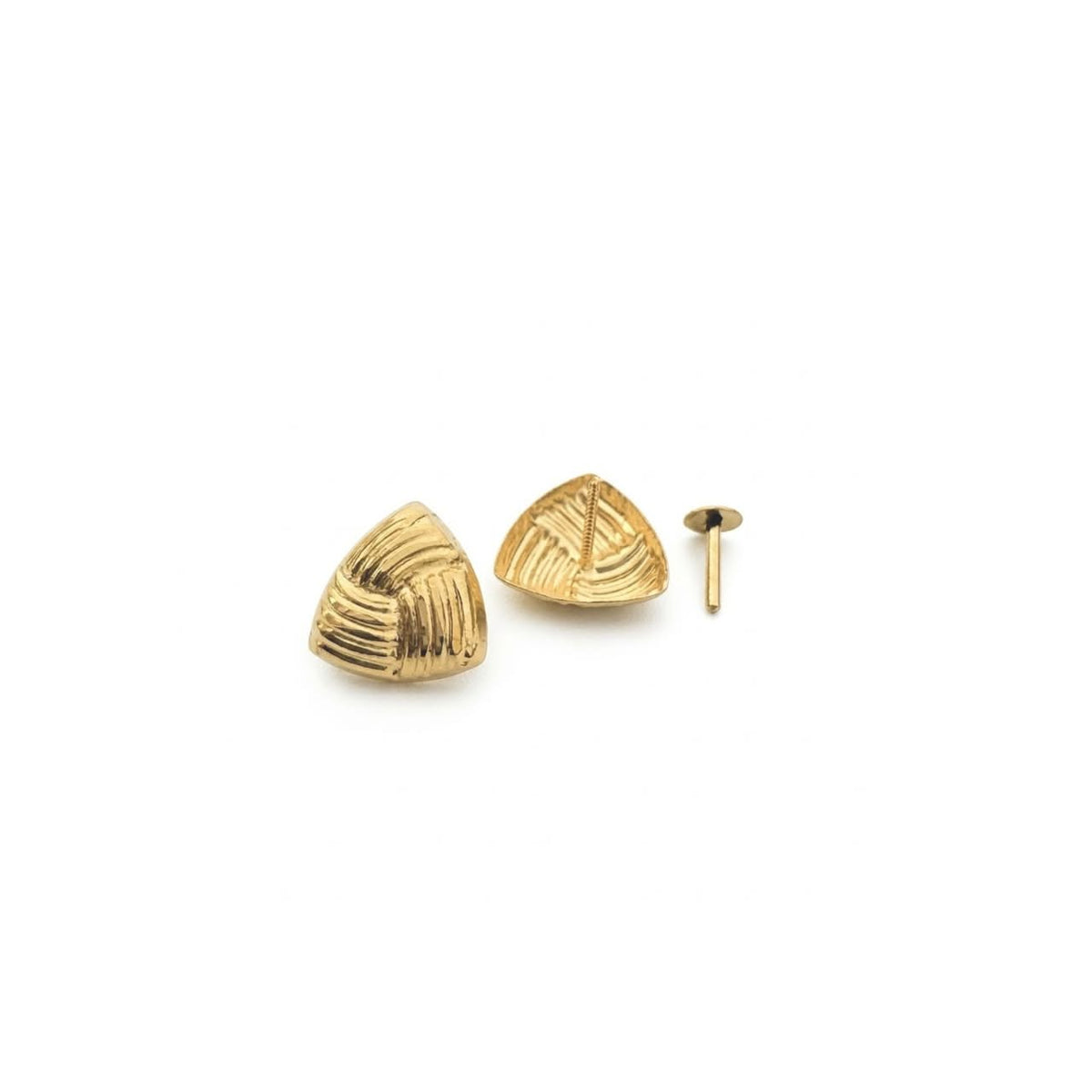 18K Real Gold Pyramid Lines Necklace And Earring Set - Gold Jewellery - Embellish Gold