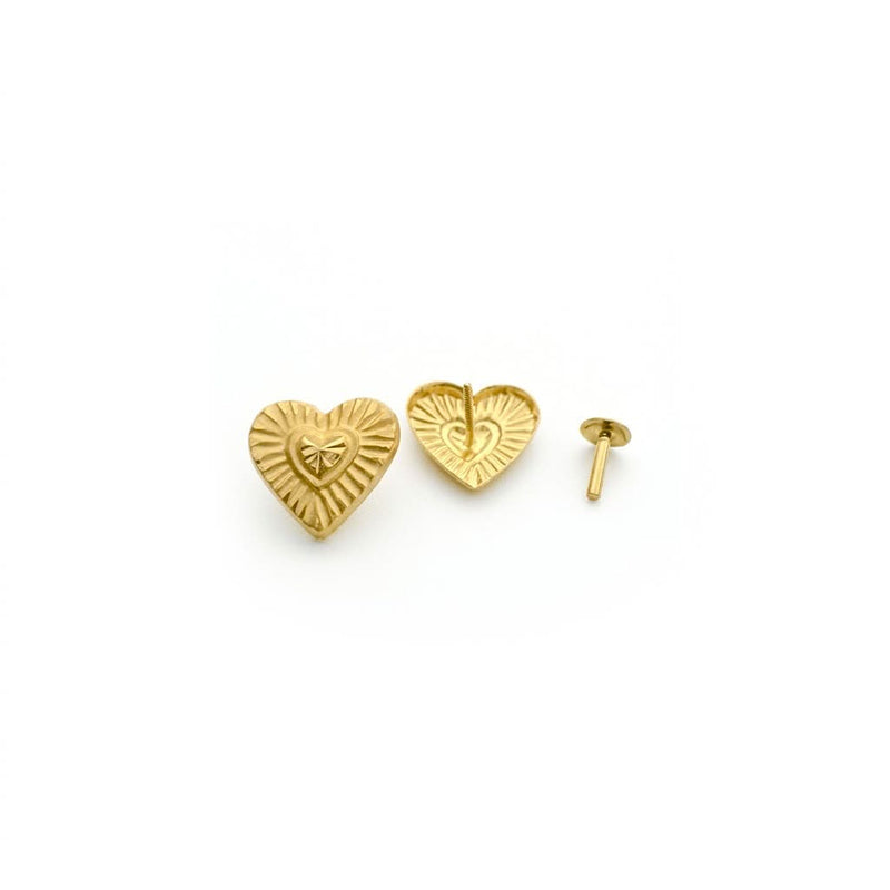 18K Real Gold Double Heart Necklace And Earring Set - Jewelry Set - Embellish Gold