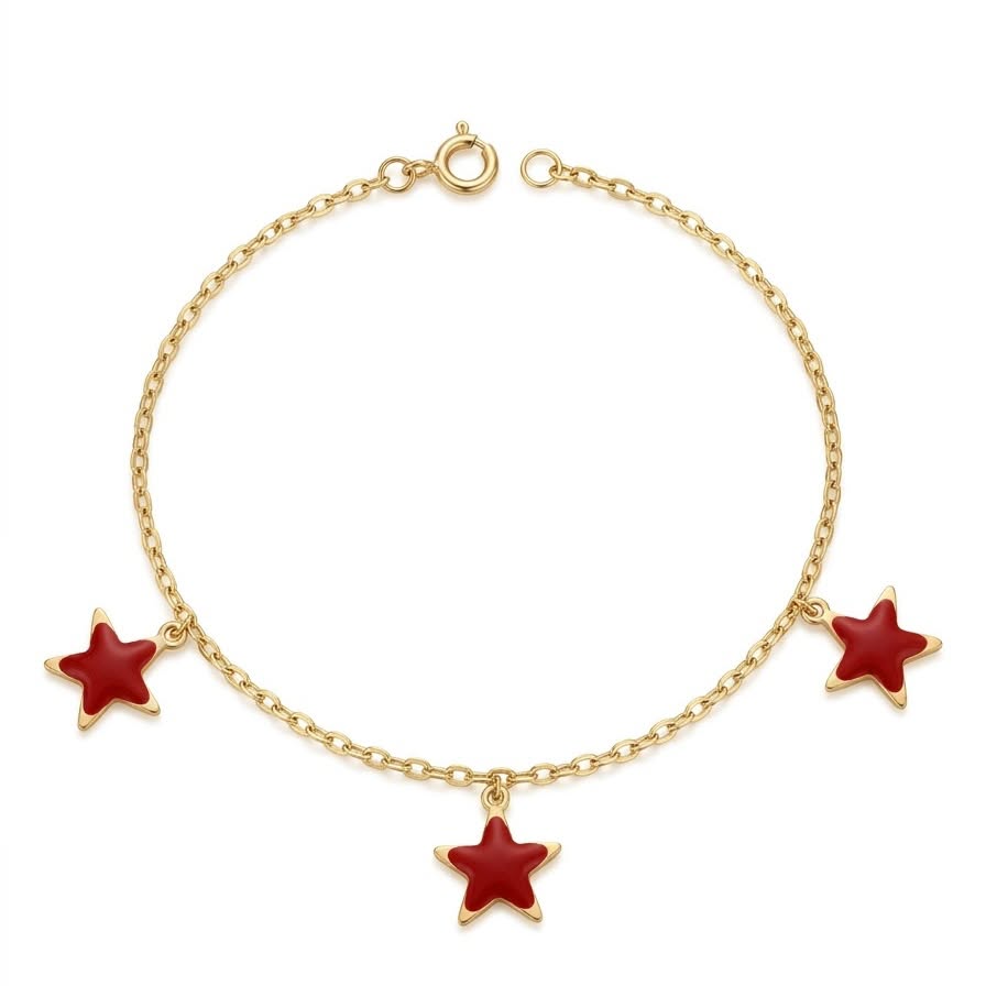 سوار قطرات سوداء من الذهب الحقيقي عيار 18 قيراط - 18k Gold Bracelet - Embellish Gold Jewelry & Diamond