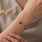 سوار قطرات سوداء من الذهب الحقيقي عيار 18 قيراط - 18k Gold Bracelet - Embellish Gold Jewelry & Diamond