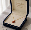 18k Gold Red Jade Butterfly Necklace - 18k Gold Necklace - Embellish Gold Jewelry & Diamond