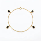 سوار قطرات سوداء من الذهب الحقيقي عيار 18 قيراط - Gold Jewellery - Embellish Gold Jewelry & Diamond