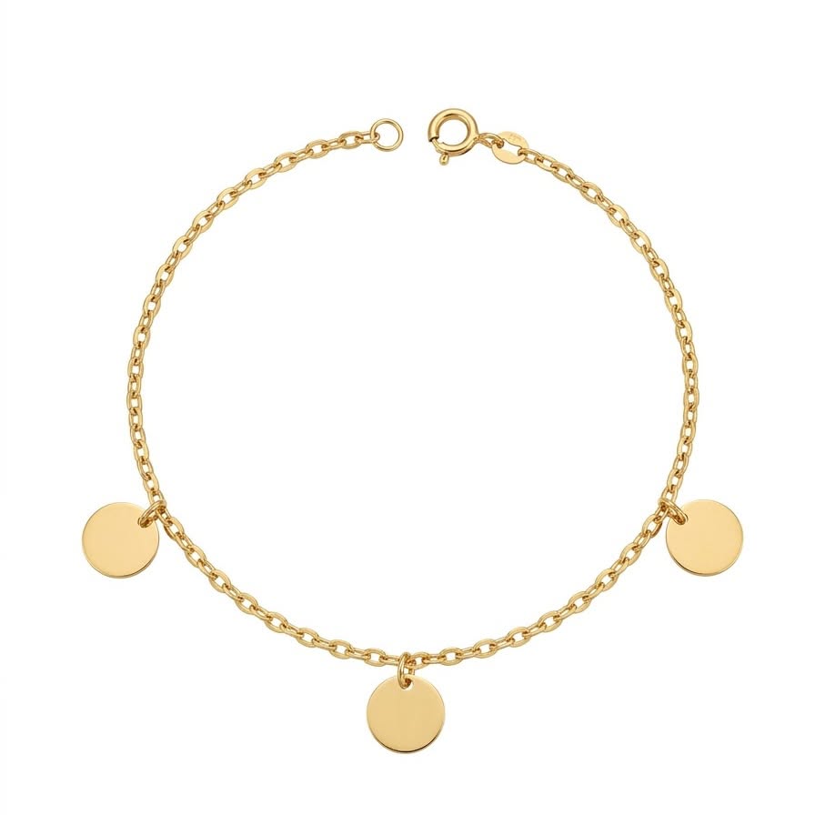 سوار قطرات سوداء من الذهب الحقيقي عيار 18 قيراط - 18k Gold Bracelet - Embellish Gold Jewelry & Diamond