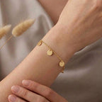 سوار قطرات سوداء من الذهب الحقيقي عيار 18 قيراط - 18k Gold Bracelet - Embellish Gold Jewelry & Diamond