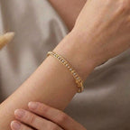 18k Gold Tri Color Ball Flat Bangle - 18k Gold Bangle - Embellish Gold Jewelry & Diamond