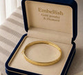 18k Gold Line Flat Bangle - 18k Gold Bangle - Embellish Gold Jewelry & Diamond