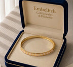 18k Gold Tri Color Line Inspired Bangle - 18k Gold Bangle - Embellish Gold Jewelry & Diamond