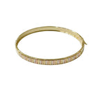 18k Gold Tri Color Line Inspired Bangle - 18k Gold Bangle - Embellish Gold Jewelry & Diamond