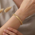 18k Gold Maze Ball Bangle - 18k Gold Bangle - Embellish Gold Jewelry & Diamond