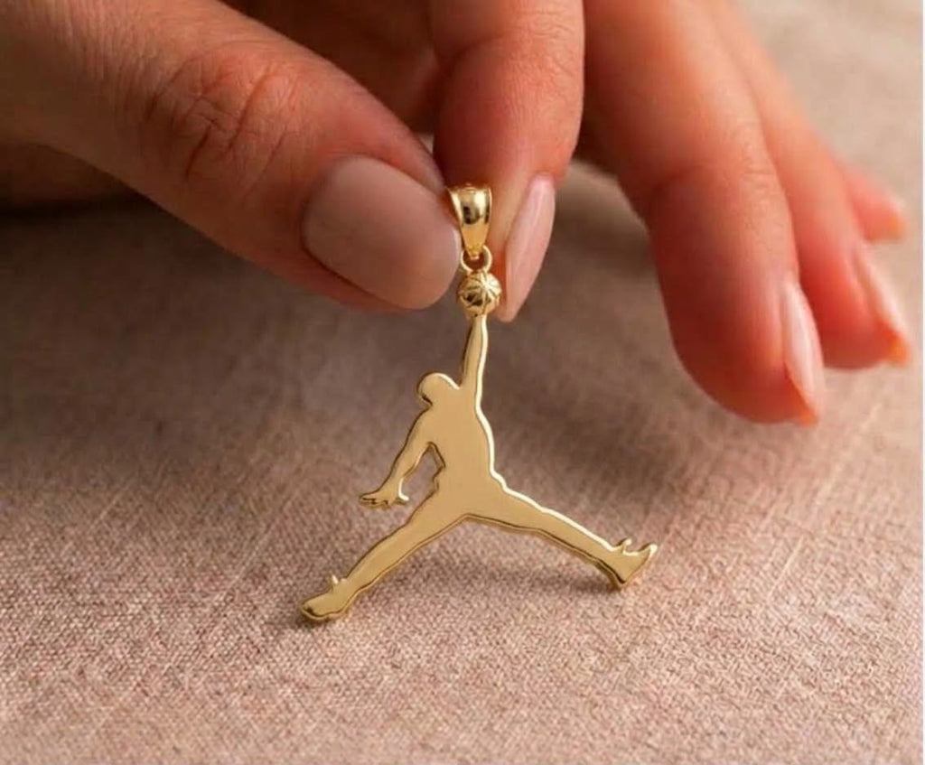 18k Gold Jordan Inspired Pendant - 18k Gold Pendant - Embellish Gold Jewelry & Diamond
