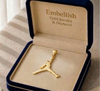 18k Gold Jordan Inspired Pendant - 18k Gold Pendant - Embellish Gold Jewelry & Diamond