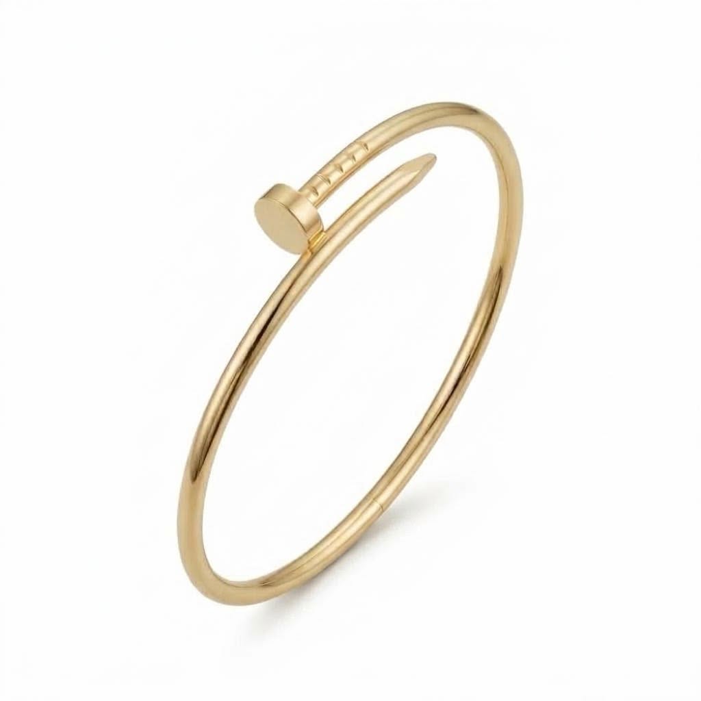 18k Gold Nail Inspired Bangle - 18k Gold Bangle - Embellish Gold Jewelry & Diamond