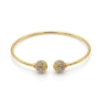 18k Gold Tri Color Spike Ball Bangle - 18k Gold Bangle - Embellish Gold Jewelry & Diamond