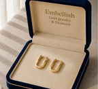 18k Gold Simple Four Sides Loop Earrings - 18k Gold Earrings - Embellish Gold Jewelry & Diamond