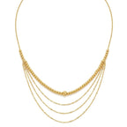 18k Gold 4 Layer Ball Chain Necklace - 18k Gold Necklace - Embellish Gold Jewelry & Diamond