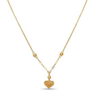 18k Gold Dia Heart Ball Necklace - 18k Gold Necklace - Embellish Gold Jewelry & Diamond