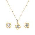 18K Real Gold Shuriken Stone Necklace And Earring Set - Gold Jewellery - Embellish Gold