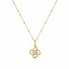 18K Real Gold Shuriken Stone Necklace And Earring Set - Gold Jewellery - Embellish Gold