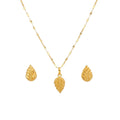 18K Real Gold Leaf Inspired Necklace And Earring Set - Festive Collection - Embellish Gold