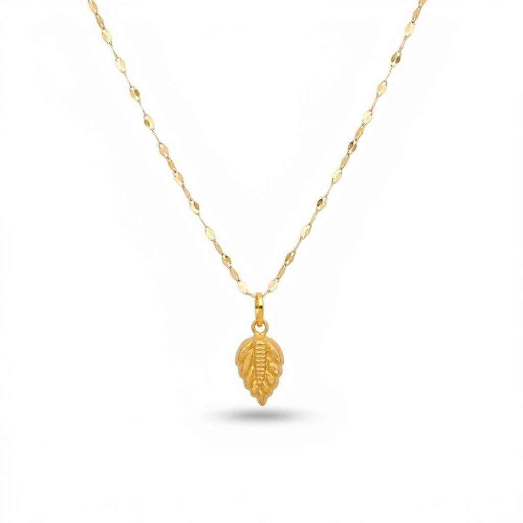 18K Real Gold Leaf Inspired Necklace And Earring Set - Festive Collection - Embellish Gold