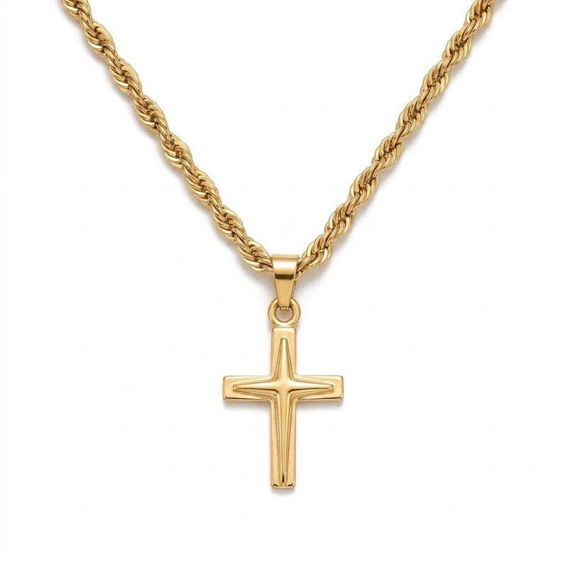 18k Gold Cross Inspired Necklace - المنتجات - Embellish Gold Jewelry & Diamond