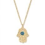 18k Gold Hamsa Inspired Necklace - 18k Gold Necklace - Embellish Gold Jewelry & Diamond
