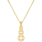 18k Gold Money Coin Inspired Necklace - 18k Gold Necklace - Embellish Gold Jewelry & Diamond