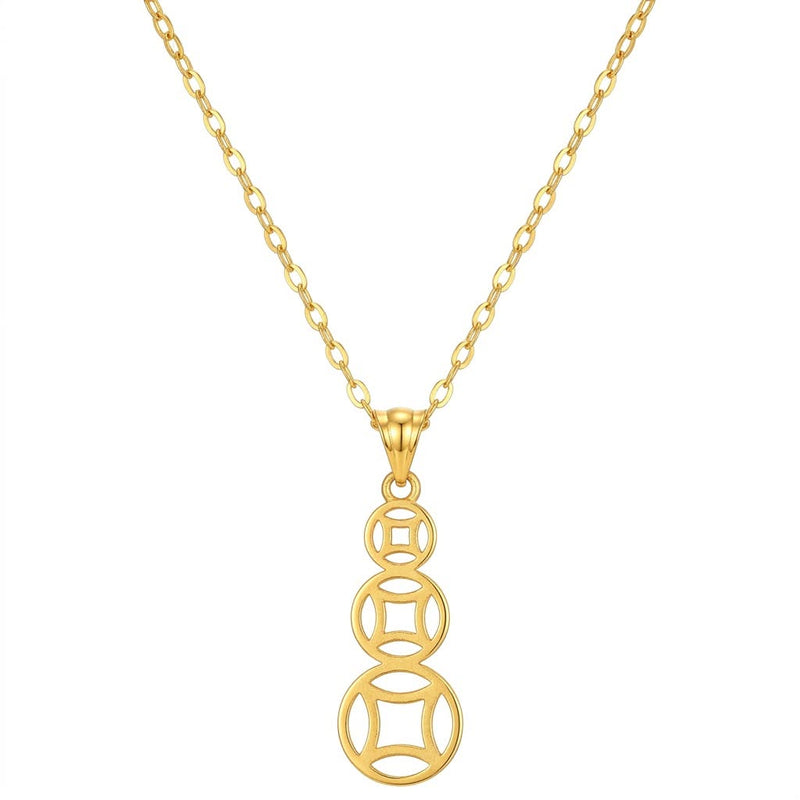 18k Gold Money Coin Inspired Necklace - Necklaces - Embellish Gold Jewelry & Diamond